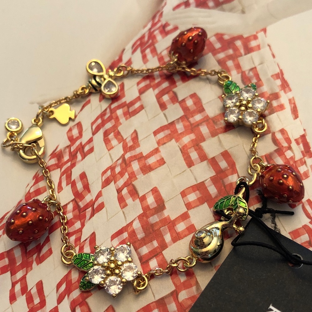 Authentic New with tag kate spade gold-tone strawberry bracelet - Picture 2 of 8